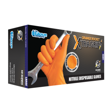 X-GRIP Orange Nitrile Gloves L