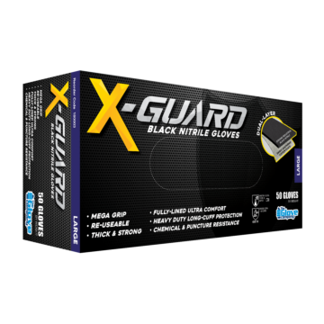 X-GUARD Black Nitrile Gloves L