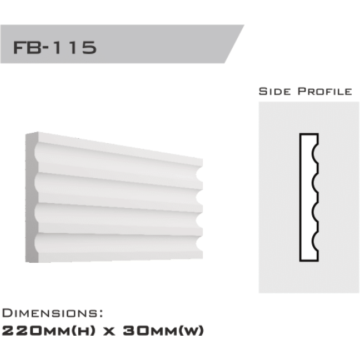 Flatband Lined 220x30x2400mm