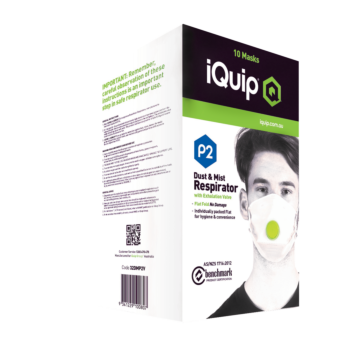 iQuip Dust + Mist Mask with Valve P2 10pk