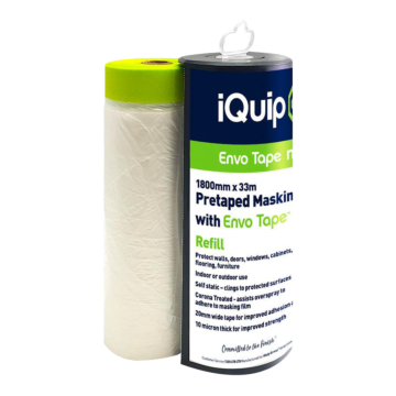 iQuip Envo Pretaped Masking Flim & Disp 1800mm X 33m
