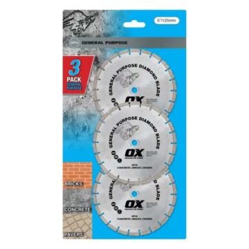 OX 3 Pack 125mm General Purpose Diamond Blade