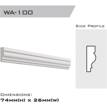 Window architrave 74x26x2400mm