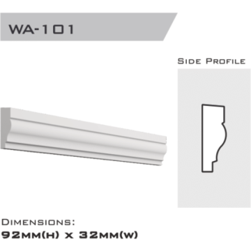 Window architrave 92x32x2400mm