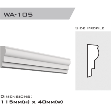 Window architrave 115x40x2400mm 
