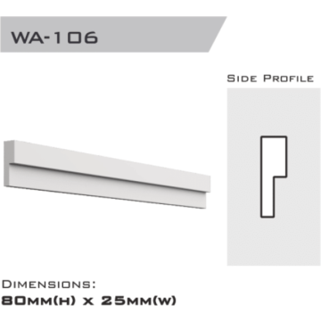 Window architrave 80x25x2400mm
